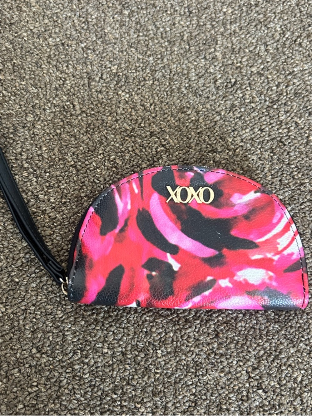 XOXO Hot Pink and Black Leopard Print Wristlet Pouch